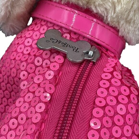 Poochie Pink Sequence Plush Purse Stuffed Animal Plush - Picture 5 of 6